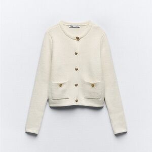 (NWOT) ZARA KNIT CARDIGAN WITH GOLDEN BUTTONS
